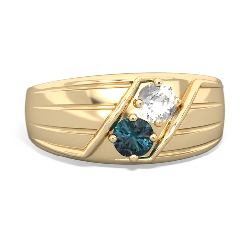 white topaz-alexandrite mens ring