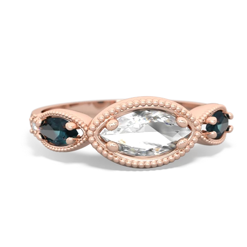 white topaz-alexandrite milgrain marquise ring
