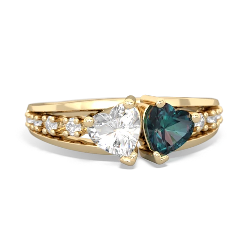 white topaz-alexandrite modern ring