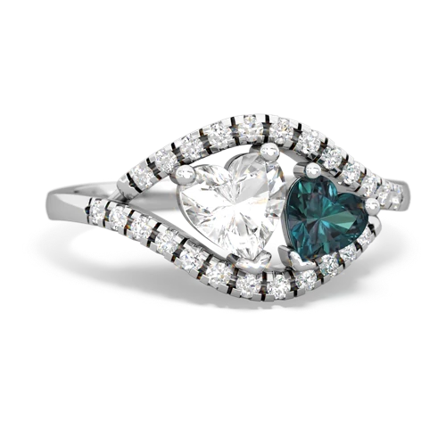 white topaz-alexandrite mother child ring