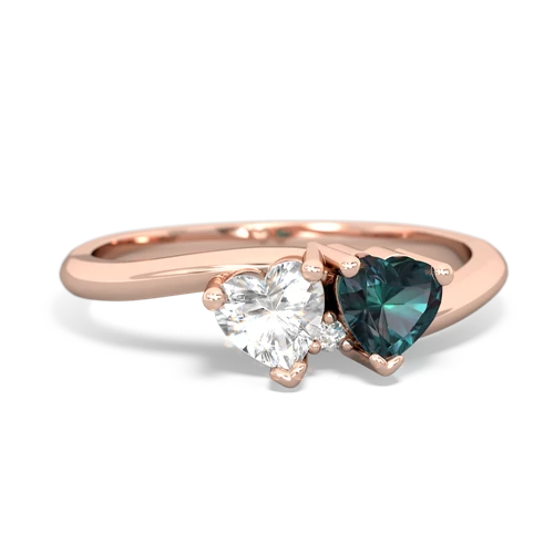 white topaz-alexandrite sweethearts promise ring