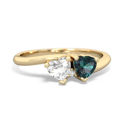 white topaz-alexandrite sweethearts promise ring