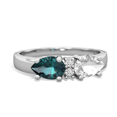 white topaz-alexandrite timeless ring