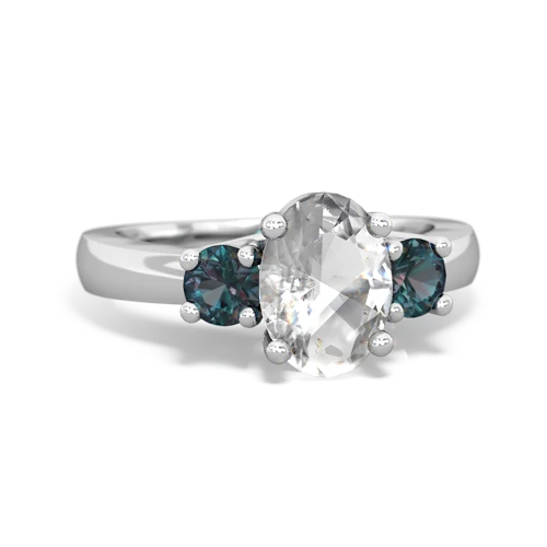 white topaz-alexandrite timeless ring