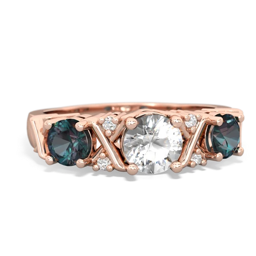 white topaz-alexandrite timeless ring