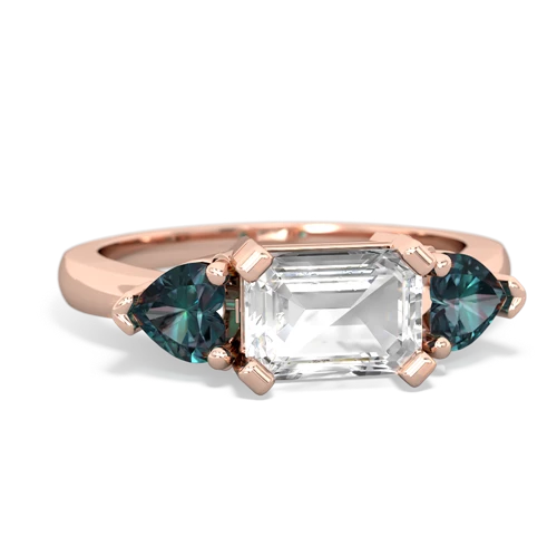 white topaz-alexandrite timeless ring