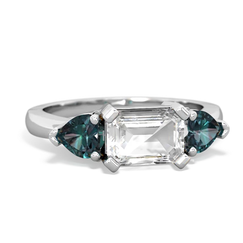 white topaz-alexandrite timeless ring