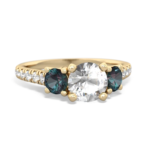 white topaz-alexandrite trellis pave ring