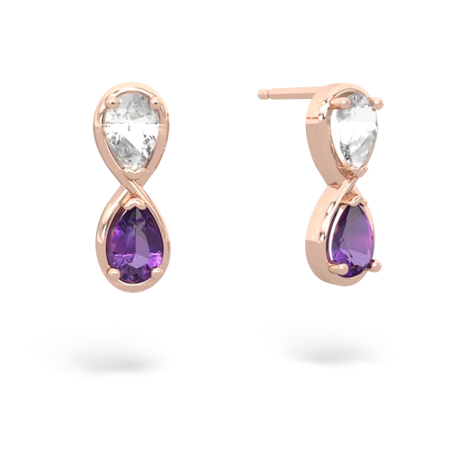 white topaz-amethyst infinity earrings