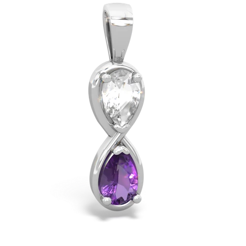 white topaz-amethyst infinity pendant