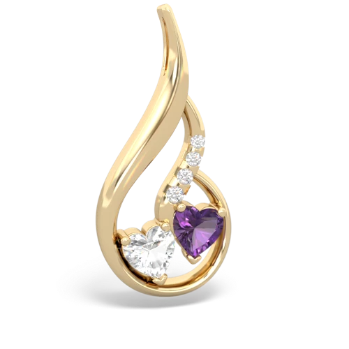 white topaz-amethyst keepsake swirl pendant