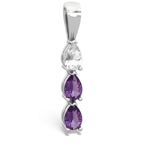 white topaz-amethyst three stone pendant