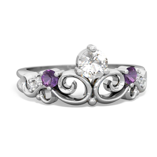 white topaz-amethyst crown keepsake ring