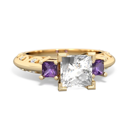 white topaz-amethyst engagement ring