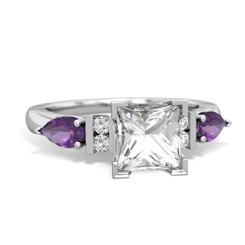 white topaz-amethyst engagement ring