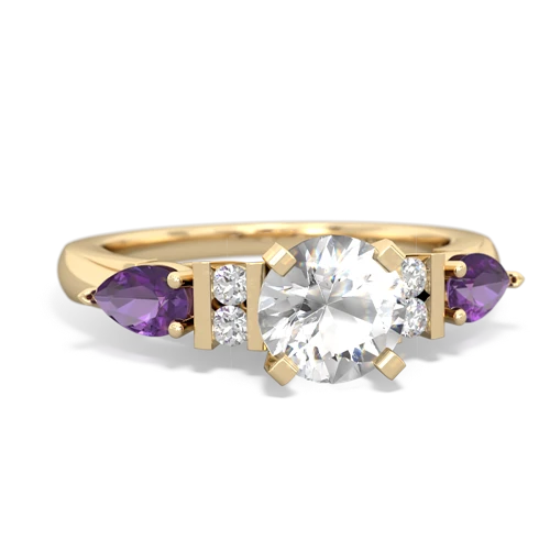 White Topaz Genuine White Topaz with Genuine Amethyst and Genuine Fire Opal Engagement ring Ring