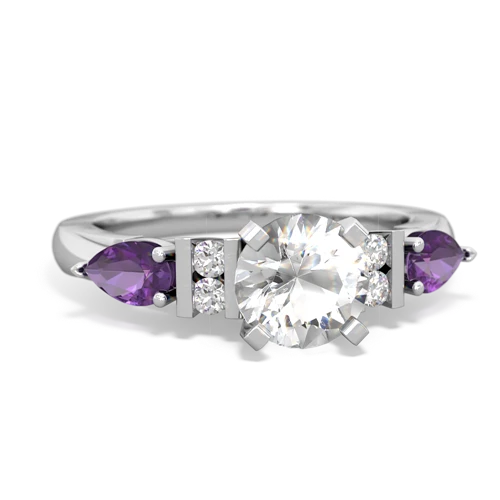 white topaz-amethyst engagement ring