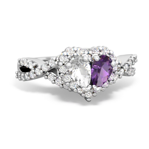 white topaz-amethyst engagement ring