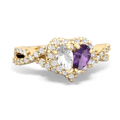 white topaz-amethyst engagement ring