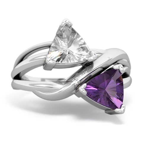 white topaz-amethyst filligree ring