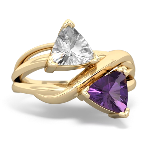 white topaz-amethyst filligree ring