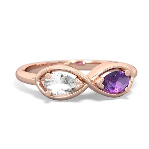 white topaz-amethyst infinity ring