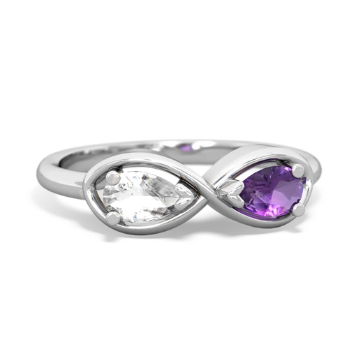 white topaz-amethyst infinity ring