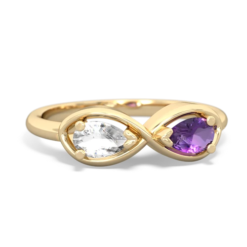 white topaz-amethyst infinity ring