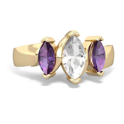 white topaz-amethyst keepsake ring