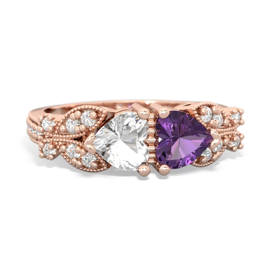 white topaz-amethyst keepsake butterfly ring