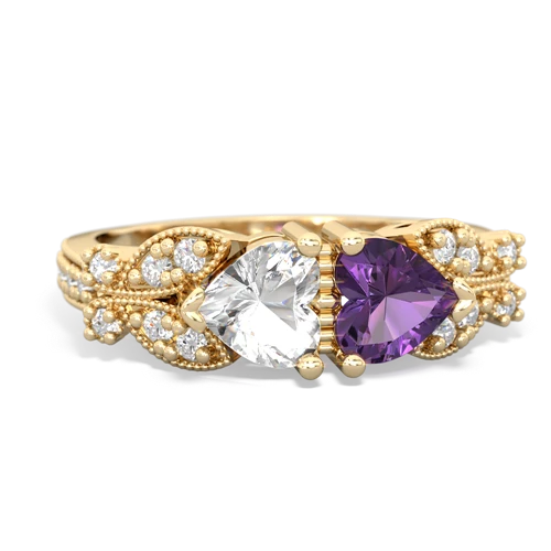 white topaz-amethyst keepsake butterfly ring