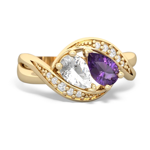 white topaz-amethyst keepsake curls ring