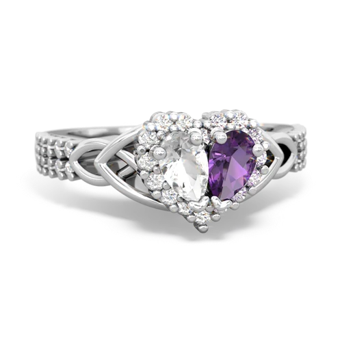 white topaz-amethyst keepsake engagement ring