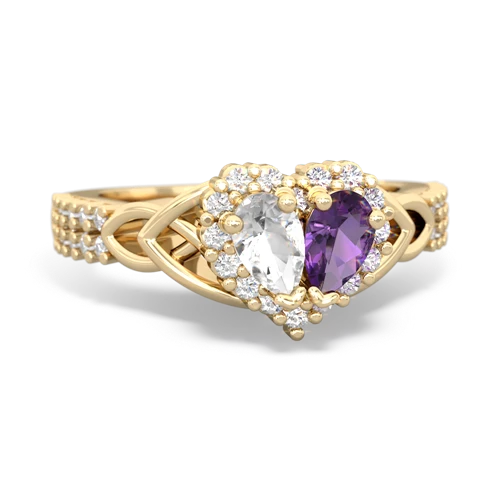 white topaz-amethyst keepsake engagement ring