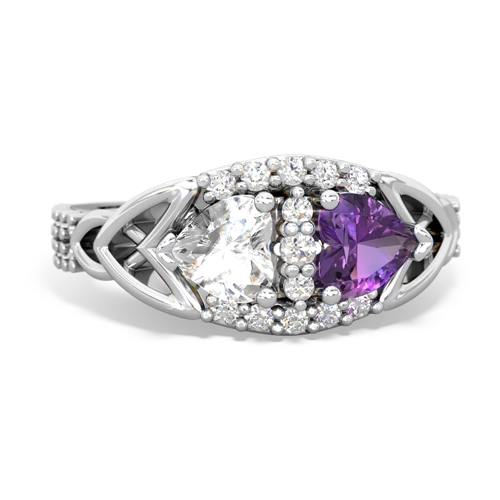 white topaz-amethyst keepsake engagement ring