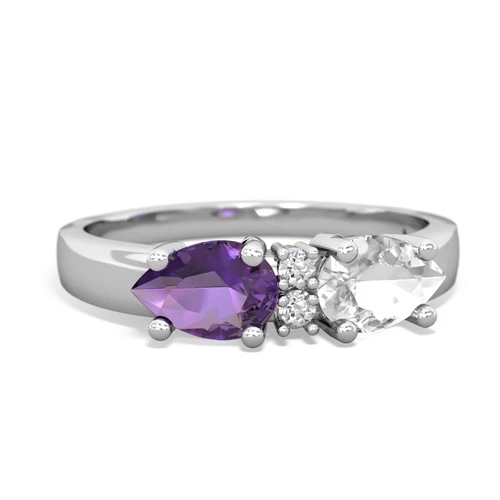 white topaz-amethyst timeless ring