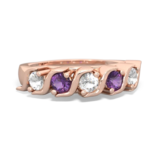 white topaz-amethyst timeless ring