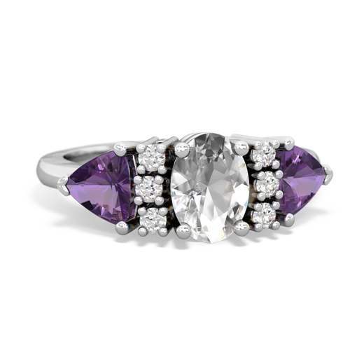 white topaz-amethyst timeless ring