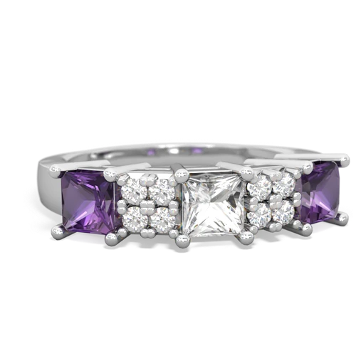 white topaz-amethyst timeless ring