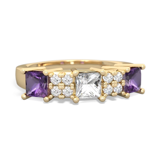 white topaz-amethyst timeless ring