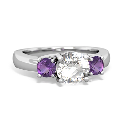 white topaz-amethyst timeless ring