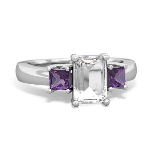 white topaz-amethyst timeless ring