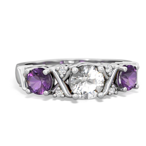 white topaz-amethyst timeless ring