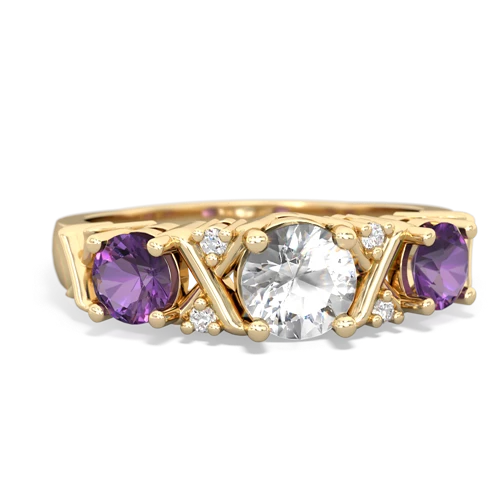 white topaz-amethyst timeless ring