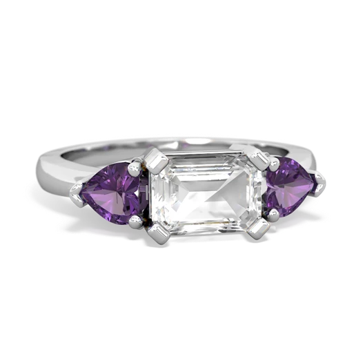 white topaz-amethyst timeless ring