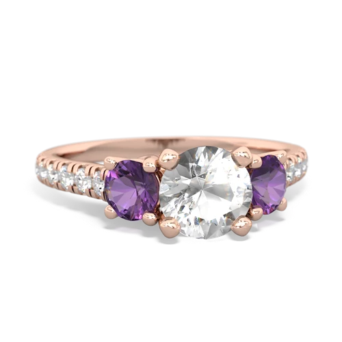 white topaz-amethyst trellis pave ring