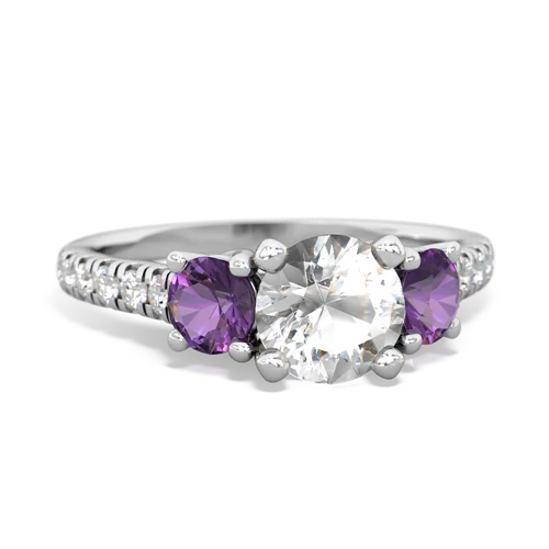 white topaz-amethyst trellis pave ring