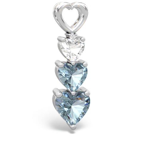 white topaz-aquamarine three stone pendant