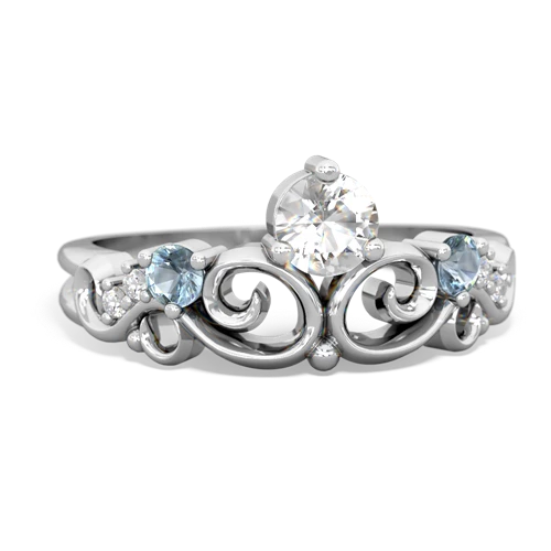 white topaz-aquamarine crown keepsake ring