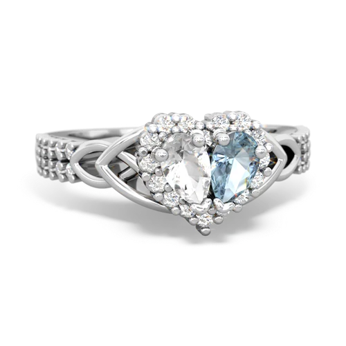 white topaz-aquamarine keepsake engagement ring